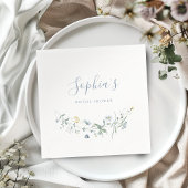 Serviette En Papier Dusty Blue Fleur sauvage Rustic Boho Fête des mari