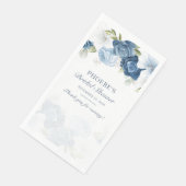 Serviette En Papier Dusty Blue Floral Bloom Eucalyptus Succulent (Coin)