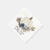 Serviette En Papier Dusty Blue Floral Fall Citrouille Baby shower or (Coin)