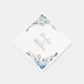 Serviette En Papier Dusty Blue Floral Mariage (Coin)