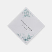 Serviette En Papier Dusty Blue Greenery Eucalyptus Feuille Mariage Nap (Coin)