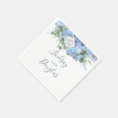 Serviette En Papier Dusty Blue Hydrangea Floral Greenery Élégant (Coin)
