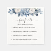 Serviette En Papier Dusty Blue Hydrangea Fun Facts Wedding Napkins (Devant)