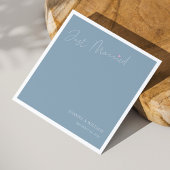 Serviette En Papier Dusty Blue Juste Marié Mariage serviettes avec des