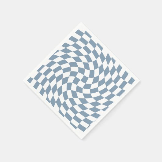 Serviette En Papier Dusty Blue Mariage Collection Vérifier À damiers (Coin)