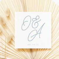 Dusty Blue | Mariage de monogramme de filigrane de