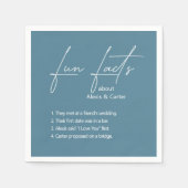 Serviette En Papier Dusty Blue Mariage Fun Faits (Devant)