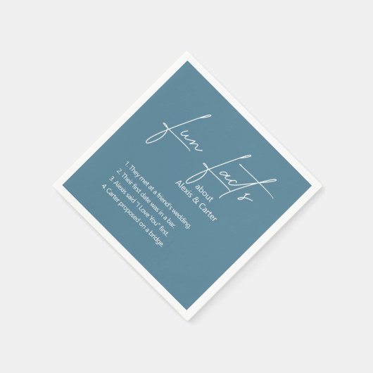 Serviette En Papier Dusty Blue Mariage Fun Faits (Coin)