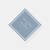 Serviette En Papier Dusty Blue | Mariage personnalisé classique (Coin)