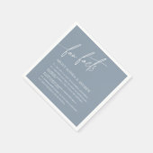 Serviette En Papier Dusty Blue Minimalist Fun Facts Mariage Napkins (Coin)