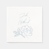 Serviette En Papier Dusty Blue Minimalist Mariage botanique (Devant)