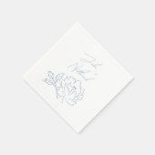 Serviette En Papier Dusty Blue Minimalist Mariage botanique (Coin)