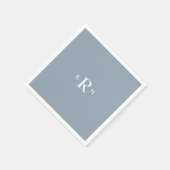 Serviette En Papier Dusty Blue Monogram Cocktail Napkins (Coin)