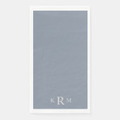 Serviette En Papier Dusty Blue Monogramme Mariage Papier Serviettes d' (Devant)
