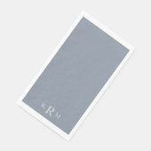 Serviette En Papier Dusty Blue Monogramme Mariage Papier Serviettes d' (Coin)