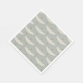 Serviette En Papier Dusty Blue Neutral Birds Grues Art Déco Motif (Coin)