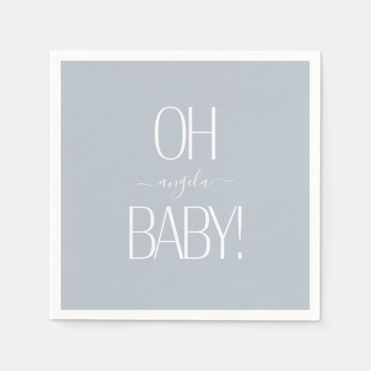 Serviette En Papier Dusty Blue Oh Baby Custom Douche Papier Napkin (Devant)
