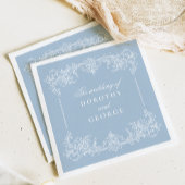 Serviette En Papier Dusty Blue Ornate Mariage