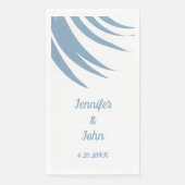 Serviette En Papier Dusty Blue Palm Leaf Plage tropicale Mariage (Devant)