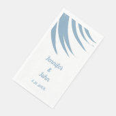 Serviette En Papier Dusty Blue Palm Leaf Plage tropicale Mariage (Coin)