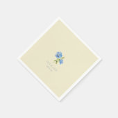 Serviette En Papier Dusty Blue & Pastel Yellow Hydrangea Mariage (Coin)