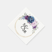 Serviette En Papier Dusty Blue Purple Navy Lilac Blooms Mariage (Coin)