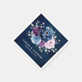 Serviette En Papier Dusty Blue Purple Navy Lilac Blooms Mariage Napkin (Coin)