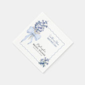 Serviette En Papier Dusty Blue Ribbon Bow Calla Lily Soirée élégante (Coin)