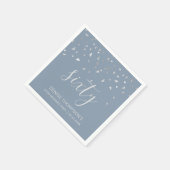 Serviette En Papier Dusty Blue Silver Confetti 60e fête d'anniversaire (Coin)