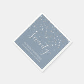 Serviette En Papier Dusty Blue Silver Confetti 70e fête d'anniversaire (Coin)