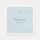 Serviette En Papier Dusty Blue Simple Cross Christian Baptism (Devant)