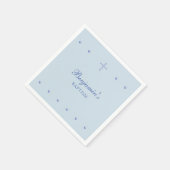 Serviette En Papier Dusty Blue Simple Cross Christian Baptism (Coin)