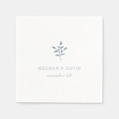 Serviette En Papier Dusty Blue Simple Mariage botanique moderne (Devant)