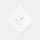 Serviette En Papier Dusty Blue Simple Mariage botanique moderne (Coin)