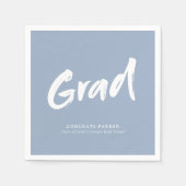 Serviette En Papier Dusty Blue Simple Moderne Brush Script Graduation (Devant)