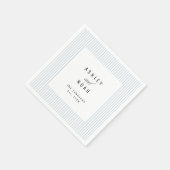 Serviette En Papier Dusty Blue Striped Elegance Classy Wedding (Coin)