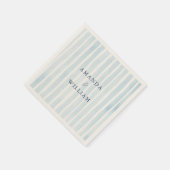 Serviette En Papier Dusty Blue Striped Wedding Napkin  (Coin)