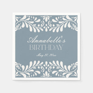 Serviette En Papier Dusty Blue Talavera Carrelage Espagne Fiesta Anniv