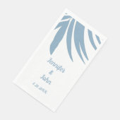 Serviette En Papier Dusty Blue Tropical Palm Leaf Beach Mariage (Coin)