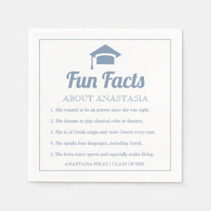 Serviette En Papier Dusty blue typography Fun Faits bouchon de graduat