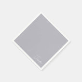 Serviette En Papier Dusty Blue White Script Nom Douche Cocktail (Coin)