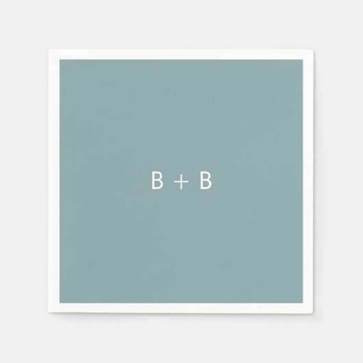 Serviette En Papier Dusty Boho | Napkins Mariage bleu (Devant)