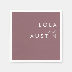 Serviette En Papier Dusty Boho   Serviettes de Mariage violet