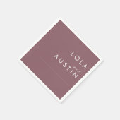 Serviette En Papier Dusty Boho | Serviettes de Mariage violet (Coin)