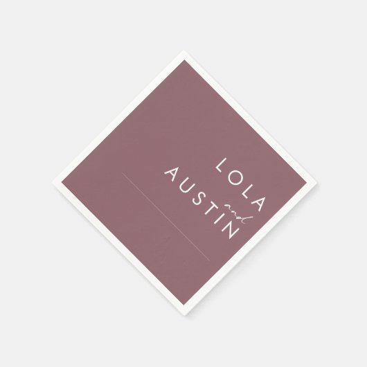 Serviette En Papier Dusty Boho | Serviettes de Mariage violet (Coin)