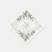 Serviette En Papier Dusty Botanical Greenery Gold Marble Mariage (Coin)