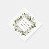 Serviette En Papier Dusty Floral Greenery Papier personnalisé serviett (Coin)