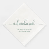 Serviette En Papier Dusty Green Eid Mubarak Calligraphie personnalisée (Coin)