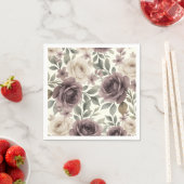 Serviette En Papier Dusty Mauve & Ivory Bloom Mariage botanique (En situation)