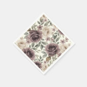 Serviette En Papier Dusty Mauve & Ivory Bloom Mariage botanique (Coin)